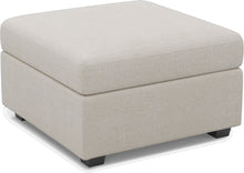 Load image into Gallery viewer, 30" Chenille Storage Ottoman - Beige / Black