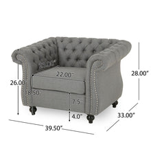 Load image into Gallery viewer, Nexuson - Upholstered Chesterfield Chair With Deep Tufted And Nailhead Trim