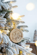 Load image into Gallery viewer, Wooden Hanging Circle With Snowflake Cut Decorative Hanging Christmas Tree Ornaments For Holiday Party Decorations (Set of 12) - Multi