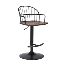 Load image into Gallery viewer, Iron Low Back Adjustable Height Bar Chair - Brown And Black