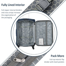 Load image into Gallery viewer, Softside Luggage Expandable 3 Piece Set Suitcase Upright Spinner Softshell Lightweight Luggage Travel Set - Dark Blue