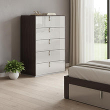 Load image into Gallery viewer, 31" Wood Five Drawer Gentlemens Chest - Brown / Beige