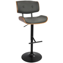 Load image into Gallery viewer, Lombardi - Mid Century Modern Adjustable Barstool With Swivel With Straight T Footrest (Set of 3)