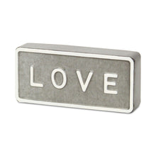 Load image into Gallery viewer, Galvanized Love Hand Painted Tabletop Sign - Gray / White
