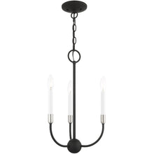Load image into Gallery viewer, 19" Three Light Metal Dimmable Chandelier With Shades - Black