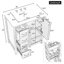Load image into Gallery viewer, Bathroom Vanity With Sink Top, Bathroom Vanity Cabinet With 2 Doors And 2 Drawers, Open Shelf