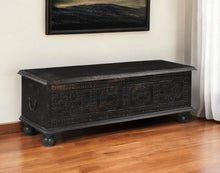 Load image into Gallery viewer, 54" Solid Wood Distressed Lift Top Solid Coffee Table - Black