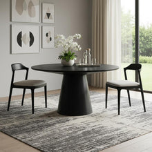 Load image into Gallery viewer, Wood Pedestal Base Round Top Dining Table - Black