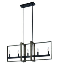 Load image into Gallery viewer, Kitchen Island Five Light Metal Dimmable Chandelier - Brown / Black