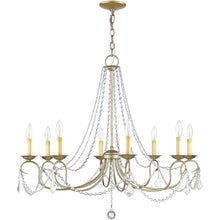 Load image into Gallery viewer, 28" Eight Light Dimmable Chandelier With Shades - Silver