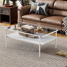 Load image into Gallery viewer, Rectangle Coffee Table With Tempered Glass Top And Legs, Modern Table For Living Room