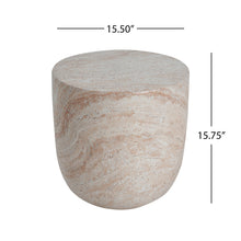 Load image into Gallery viewer, Outdoor / Indoor, Lightweight Concrete Side Table With Travertine - Beige