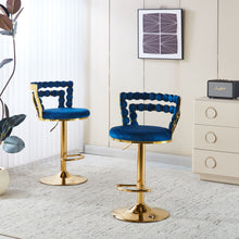 Load image into Gallery viewer, Modern Bar Chair With Iron Tube Legs, Soft Cushions And Comfortable Backrest (Set of 2)