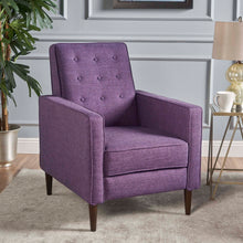 Load image into Gallery viewer, Mid-Century Modern Recliner With Button Tufted Waffle Stitch