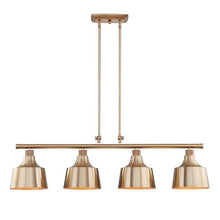 Load image into Gallery viewer, Kitchen Island Four Light Metal Dimmable Chandelier With Shades - Gold