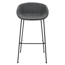 Load image into Gallery viewer, Steel Low Back Bar Height Bar Chairs (Set of 2) - Gray And Black