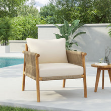 Load image into Gallery viewer, Modern Outdoor Woven Lounge Chair With Solid Frame And Cushions