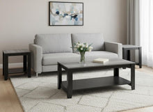 Load image into Gallery viewer, 42" Coffee Table With Shelf (Set of 3) - Gray And Black