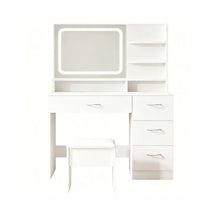Load image into Gallery viewer, Vanity With LED Mirror And Storage Drawers For Bedrooms - Cream White