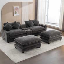 Load image into Gallery viewer, Modern Sectional Sofa With Removable Ottomans, USB Ports