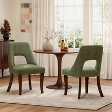 Load image into Gallery viewer, Upholstered Dining Chair With Curved Legs (Set of 2) - Green