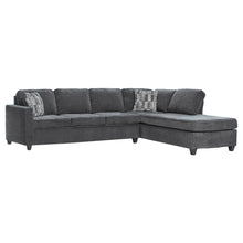 Load image into Gallery viewer, Johnston - Cushion Back Sectional With Pillows Elegant Upholstered Seating - Dark Gray