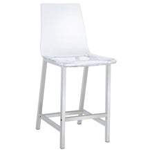 Load image into Gallery viewer, Counter Height Stools With Curved Back Design (Set of 2) - Clear