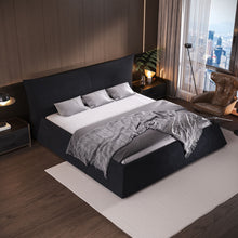 Load image into Gallery viewer, Upholstered Platform Bed With Special Shaped Headboard