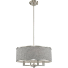 Load image into Gallery viewer, 18'' Four-Light Dimmable Chandelier With Shades - Pearl Silver / Nickel