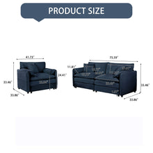 Load image into Gallery viewer, Modern Upholstered Chenille Loveseat And Armchair Set With Pillows