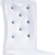 Load image into Gallery viewer, Faux Leather Metal Dining Side Chairs (Set of 2) - White / Silver