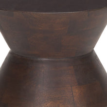 Load image into Gallery viewer, Solid Wood Round Block End Table - Dark Brown