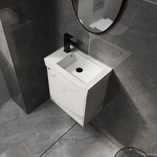 Load image into Gallery viewer, Modern Bathroom Vanity With Ceramic Basin, Wall Mounted Floating Sink Combo, Storage Cabinet