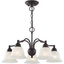Load image into Gallery viewer, Dimmable Five Light Chandelier With Shades - Bronze