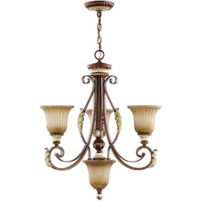 Load image into Gallery viewer, 28" Four Light Metal Dimmable Chandelier With Shades - Bronze