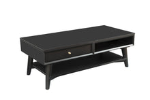 Load image into Gallery viewer, Solid And Manufactured Wood Coffee Table With Drawer - Black