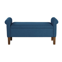 Load image into Gallery viewer, Upholstered Storage Bench With Rolled Armrests