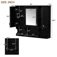 Load image into Gallery viewer, Wall Mounted Bathroom Medicine Wall Cabinet With Mirror & Open Shelves