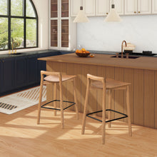 Load image into Gallery viewer, Sven - Modern Minimalist Low Back Counter Stool - Natural Blonde Ash