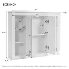 Load image into Gallery viewer, Wall-Mounted Medicine Cabinet With Adjustable Shelf, Soft-Closing Hinges - White