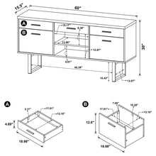 Load image into Gallery viewer, 5 Drawer Credenza With Open Shelving - Cappuccino