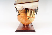Load image into Gallery viewer, Hand Painted HMS Endeavour 1768 Open Hull Model Boat - Brown