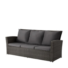 Load image into Gallery viewer, All-Weather Wicker 3 Seat Patio Sofa With Thick Cushions