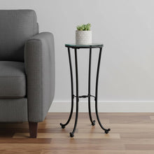 Load image into Gallery viewer, 29" Glass Round End Table - Black And Clear