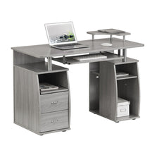 Load image into Gallery viewer, Pedestal Computer Desk With Two Drawers - Gray
