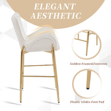 Load image into Gallery viewer, Velvet Fabric Counter Height Bar Stools (Set of 2)