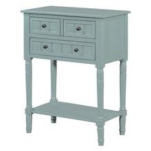 Load image into Gallery viewer, Console Table With Shelf Three Drawers - Light Blue