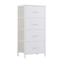 Load image into Gallery viewer, Fabric Wood Metal Four Drawer Dresser - White