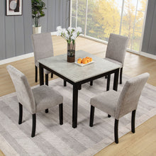 Load image into Gallery viewer, Modern 4 Person Dining Table Set With 4 Chairs