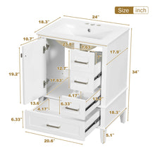Load image into Gallery viewer, Bathroom Vanity, Modern Bathroom Cabinet With Sink Combo Set, Bathroom Storage Cabinet With A Soft Closing Door And 3 Drawers, Solid Wood Frame